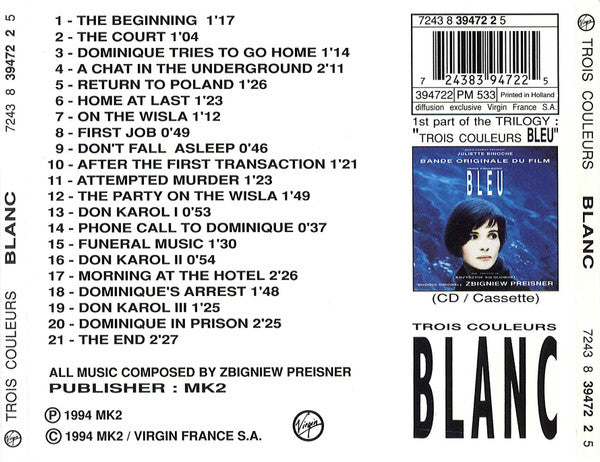 Zbigniew Preisner - Trois Couleurs: Blanc (Bande Originale Du Film)