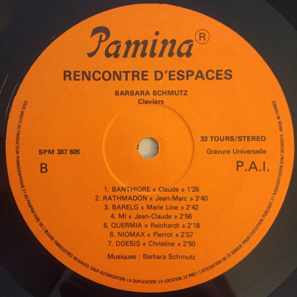 Barbara Schmutz - Rencontre D'espaces