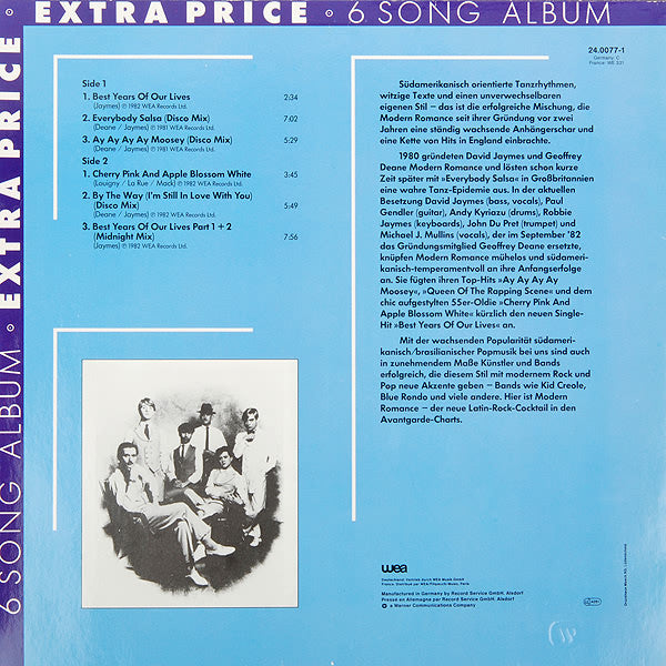 Modern Romance - 6 Song Album - Extra Price