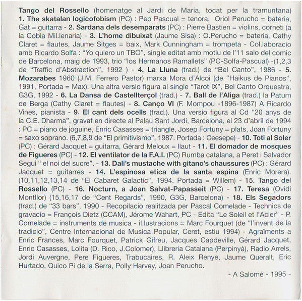 Pascal Comelade - Tango Del Rossello