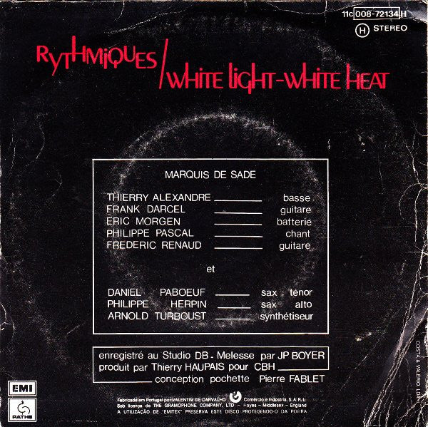 Marquis De Sade - Rythmiques / White Light-White Heat