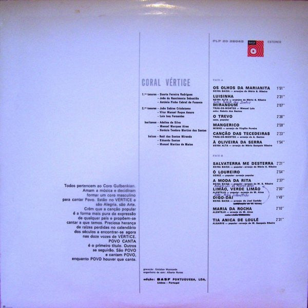 Coral Vértice - Povo Canta