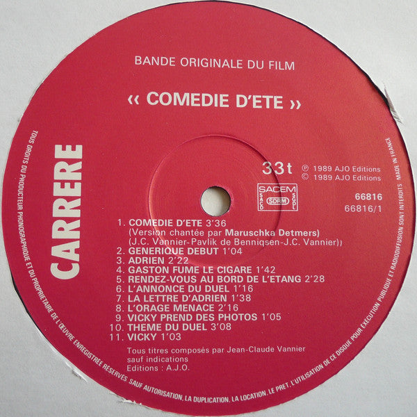 Jean-Claude Vannier - Comédie D’Été (Bande Originale Du Film)