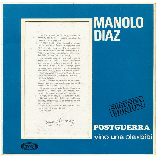 Manolo Diaz - Postguerra / Vino Una Ola / Bibi