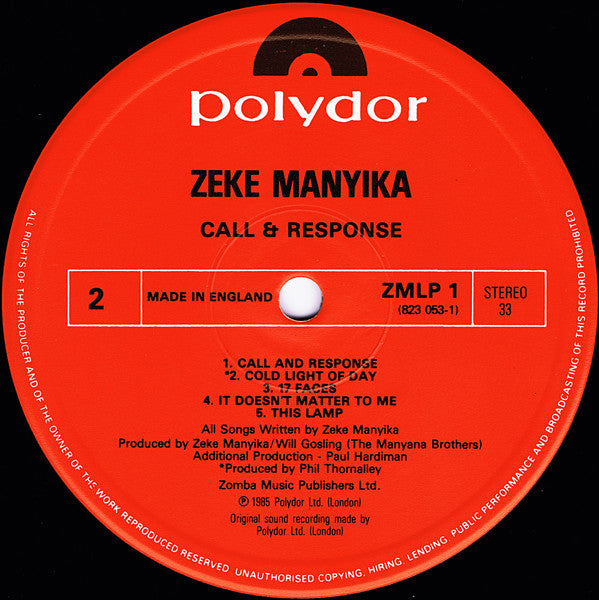 Zeke Manyika - Call And Response