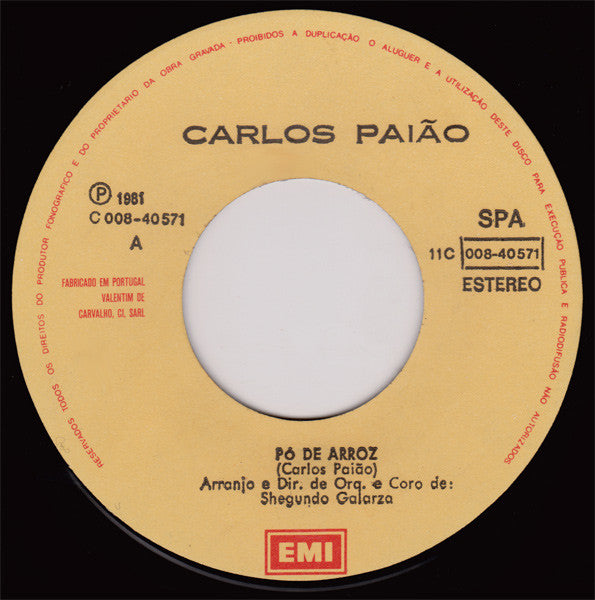 Carlos Paião - Pó De Arroz / Ga-Gago