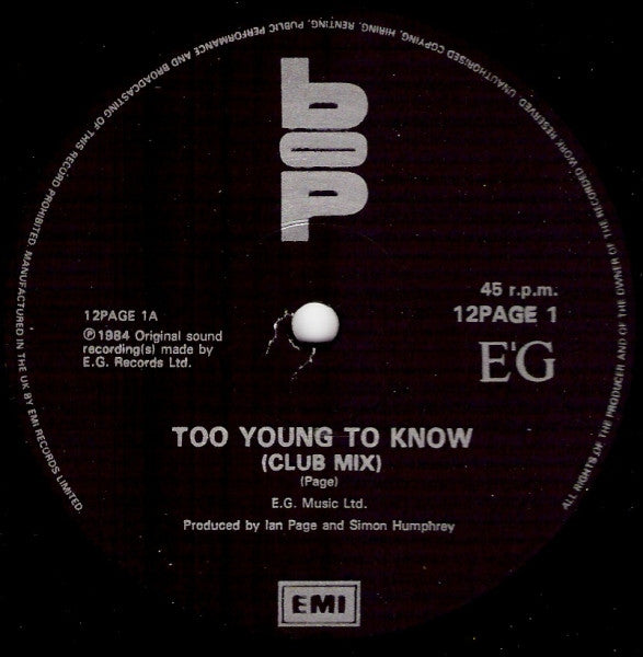 Bop (7) - Too Young To Know (Club Mix)