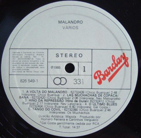 Various - Chico Buarque Apresenta Malandro