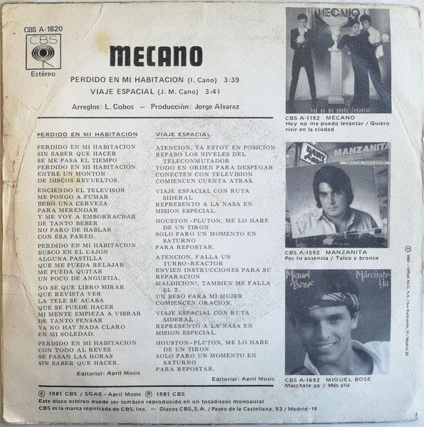 Mecano - Perdido En Mi Habitación
