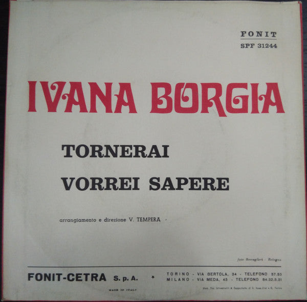 Ivana Borgia - Tornerai / Vorrei Sapere