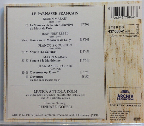 Marin Marais ∙ Jean-Féry Rebel ∙ François Couperin ∙ Jean-Marie Leclair - Musica Antiqua Köln ∙ Reinhard Goebel - Le Parnasse Français