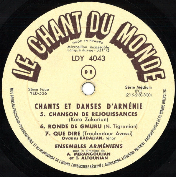 Various - Chants Et Danses D'Arménie