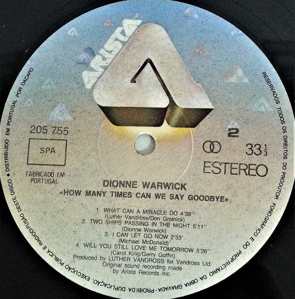Dionne Warwick - How Many Times Can We Say Goodbye
