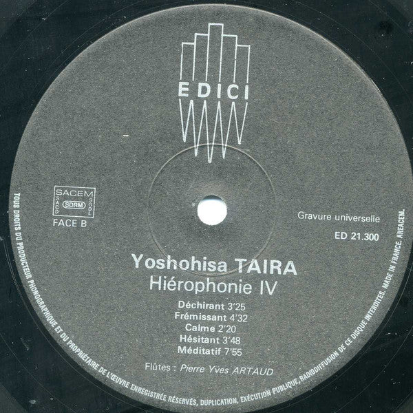 Yoshihisa Taïra - Stratus / Sublimation / Maya / Hierophonie IV