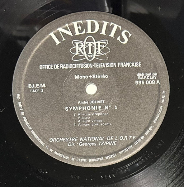 André Jolivet, Tolia Nikiprowetzky / Orchestre National De France Direction Georges Tzipine & Marius Constant - Symphonie N°1 / Hommage À Antonio Gaudi
