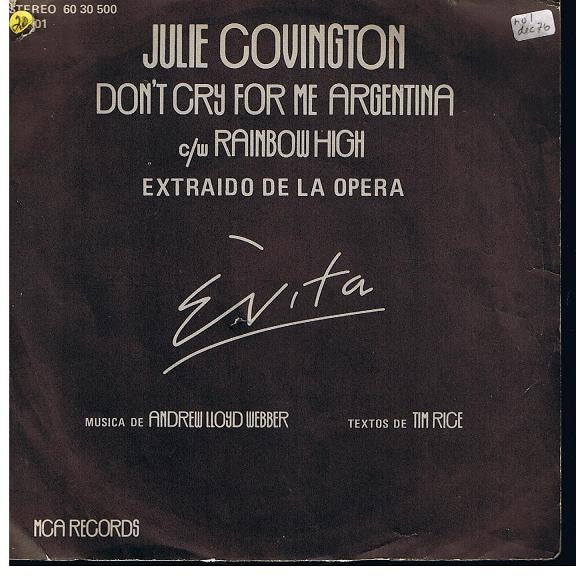 Julie Covington - Don't Cry For Me Argentina