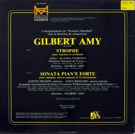 Gilbert Amy - Slavka Taskova / Judith Nelson / Anna Ringart / Orchestre National De France / Ensemble Instrumental Du Nouvel Orchestre Philharmonique De Radio-France - Amy Dirige Amy