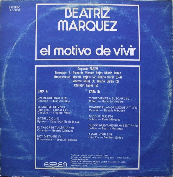 Beatriz Márquez - El Motivo De Vivir