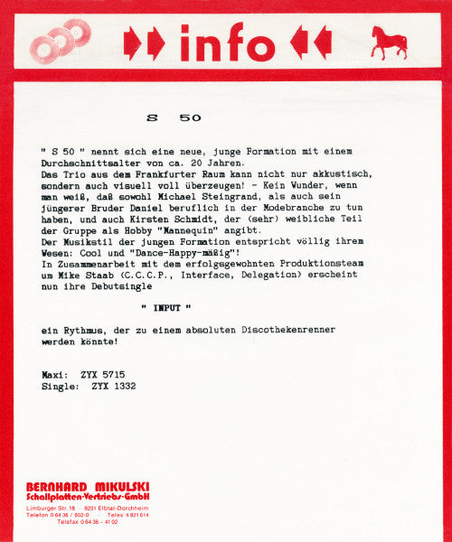 S-50 - Input