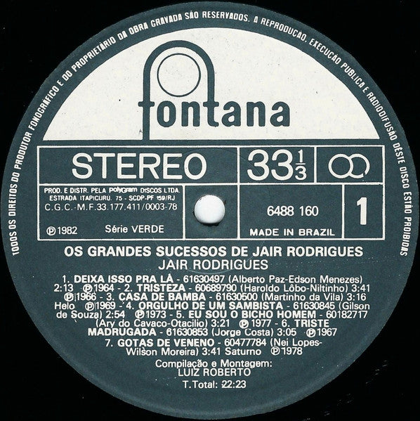 Jair Rodrigues - Os Grandes Sucessos De Jair Rodrigues