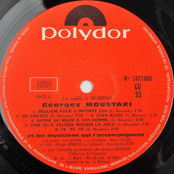 Georges Moustaki - Bobino 70