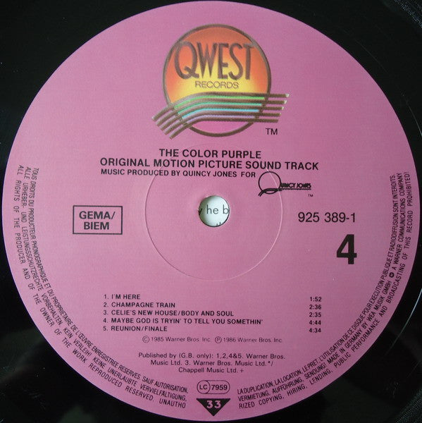 Quincy Jones - The Color Purple (Original Motion Picture Sound Track)