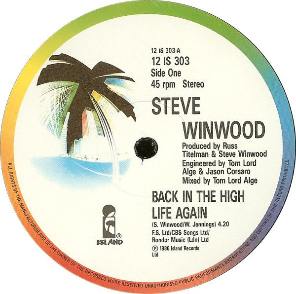 Steve Winwood - Back In The High Life Again