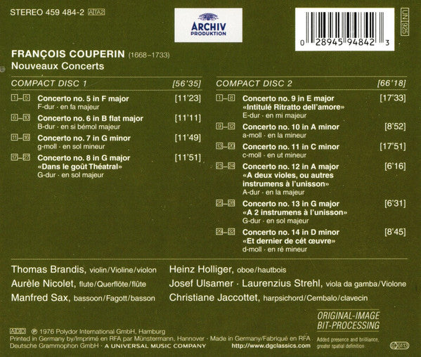 François Couperin, Thomas Brandis, Heinz Holliger, Aurèle Nicolet, Josef Ulsamer, Laurenzius Strehl - Nouveaux Concerts