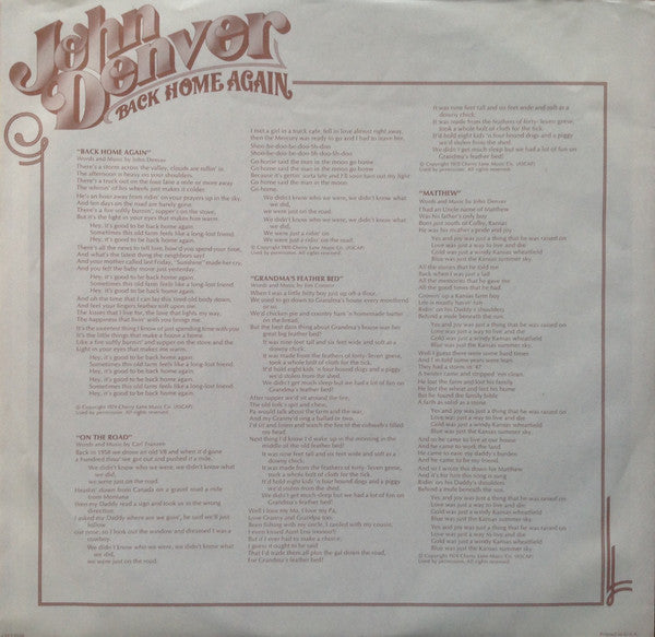 John Denver - Back Home Again
