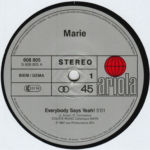 Marie (13) - Everybody Says Yeah!