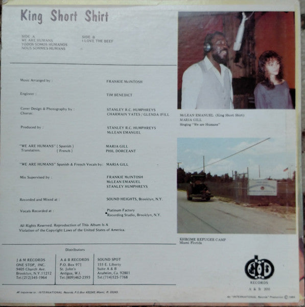 King Short Shirt - We Are Humans / I Love The Beef
