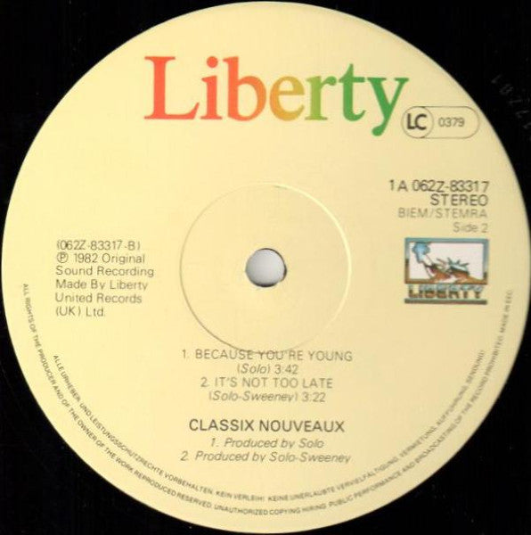 Classix Nouveaux - Because You're Young