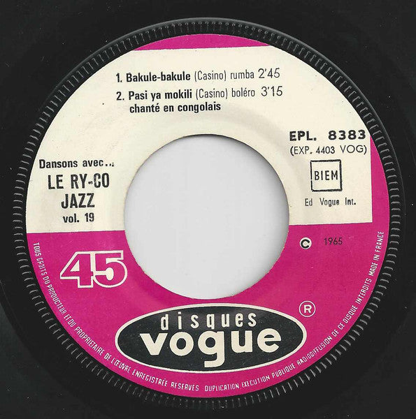 Le Ry-Co Jazz - Dansons Avec Le Ry-Co Jazz Vol. 19