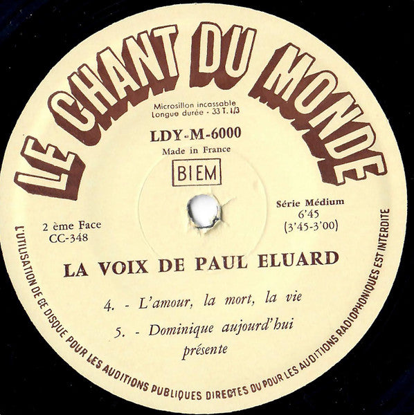 Paul Éluard - La Voix De Paul Eluard