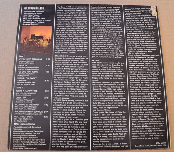 The Stars Of Faith - In Europe - Swing Low Sweet Chariot (Negro Spirituals And Gospel Songs)