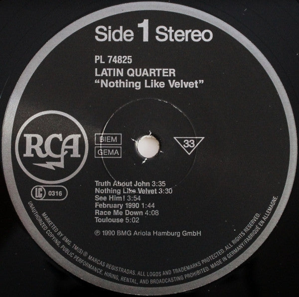 Latin Quarter - Nothing Like Velvet