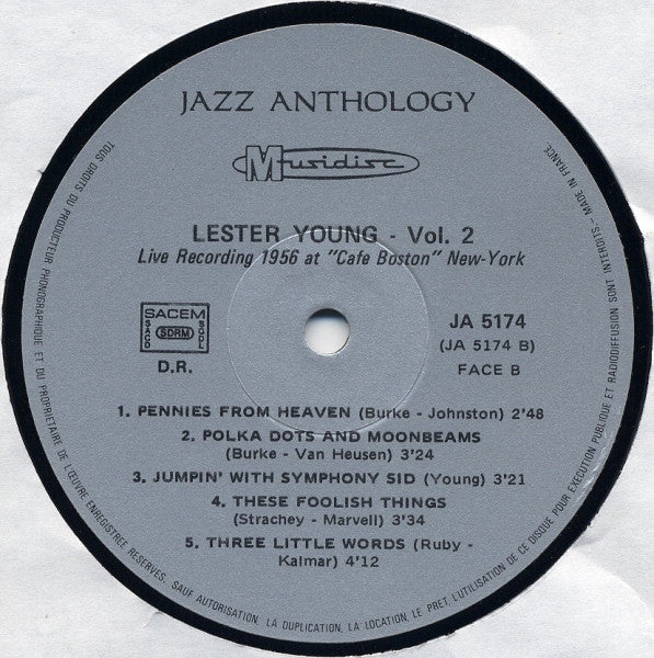 Lester Young - Vol. 2 - Live Recordings 1948-1956