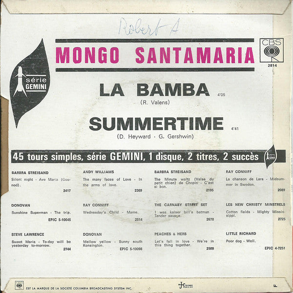 Mongo Santamaria - La Bamba / Summertime