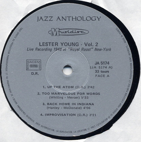 Lester Young - Vol. 2 - Live Recordings 1948-1956