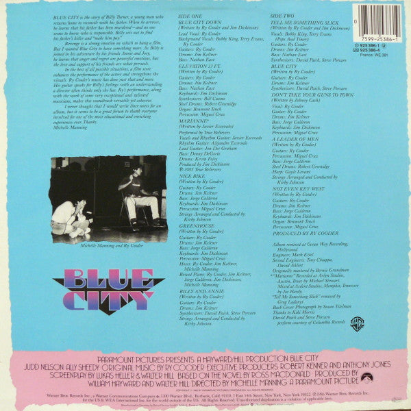 Ry Cooder - Blue City (Motion Picture Soundtrack)