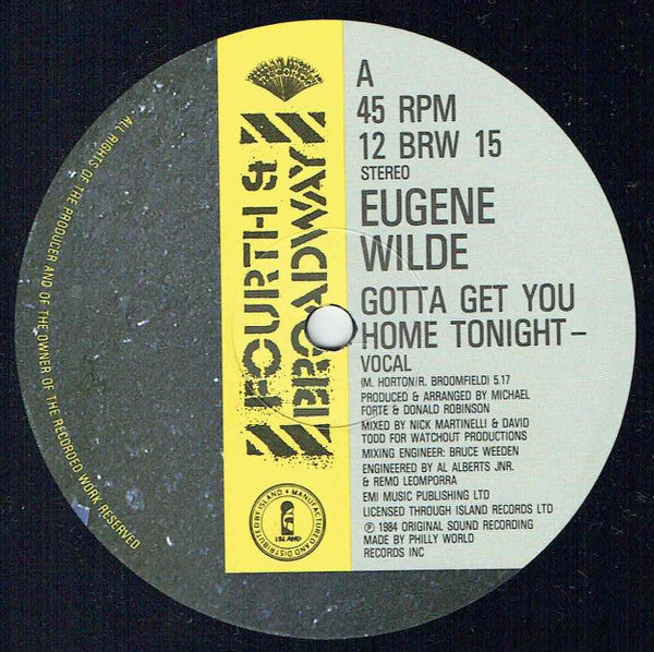 Eugene Wilde - Gotta Get You Home Tonight