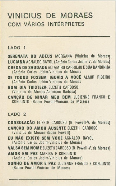 Various - Vinicius de Moraes Com Vários Interpretes