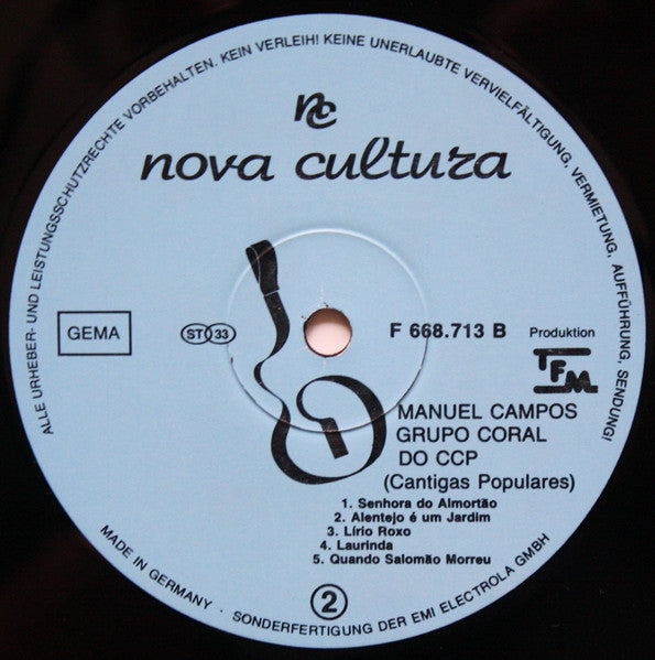 Manuel S. Campos, Grupo Cultural Português De Frankfurt - Cantigas Populares