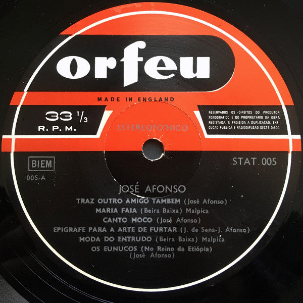 José Afonso - Traz Outro Amigo Também