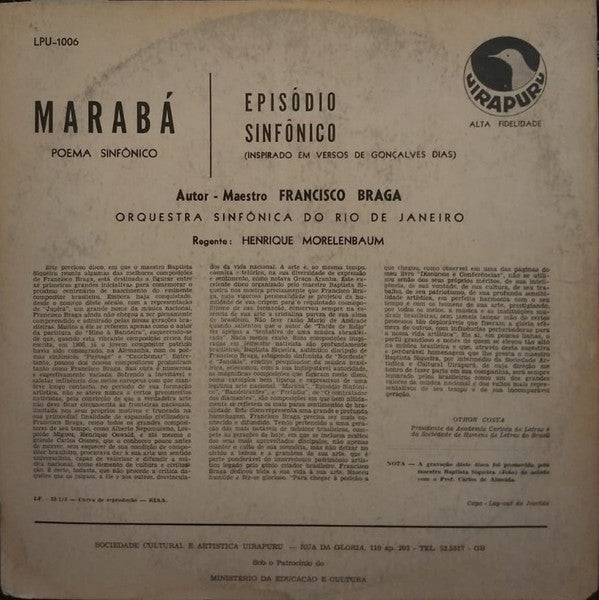 Francisco Braga - Orquestra Sinfônica Do Rio De Janeiro, Henrique Morelenbaum - Marabá / Episódio Sinfônico