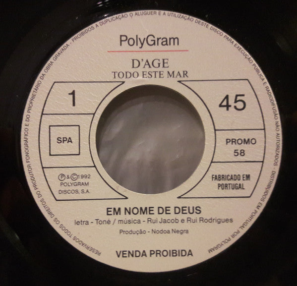 D'age - Em Nome De Deus