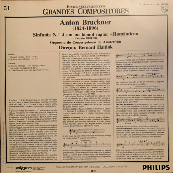 Anton Bruckner, Bernard Haitink, Concertgebouworkest - Sinfonia Nº4 Em Mi Bemol Maior "Romântica"