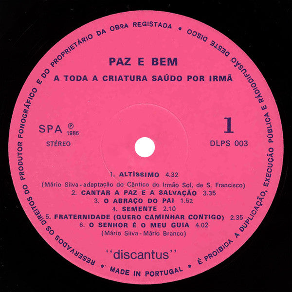 Mário Silva (3) - Paz E Bem - A Toda A Criatura Saúdo Por Irmã