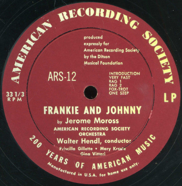 Aaron Copland, Jerome Moross, American Recording Society Orchestra - Music For The Theater / Frankie And Johnny