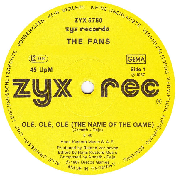The Fans - Olé, Olé, Olé (The Name Of The Game)